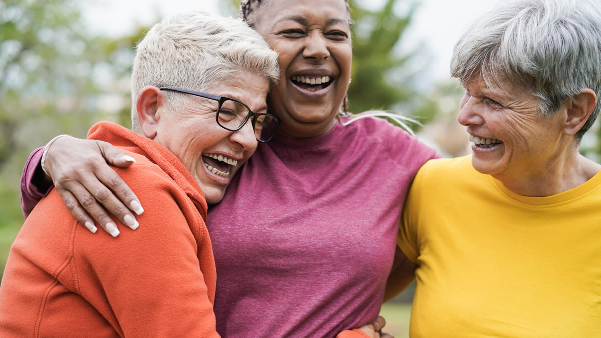 three middle-aged women friends